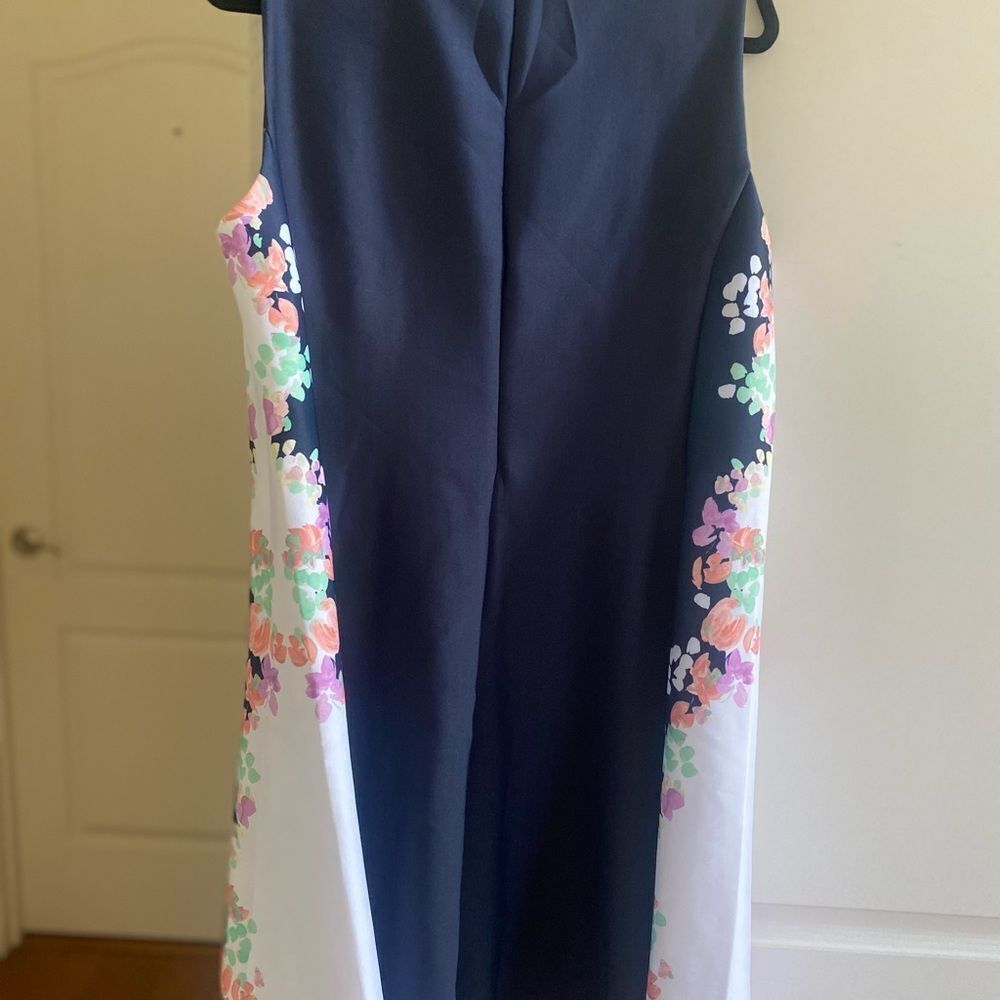 Dkny Navy Floral Dress Womens 14W NWT in packaging